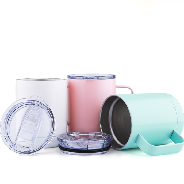 350ml Stainless Steel Vacuum Coffee Mug with Lid & handle (KA10046) - Image 5