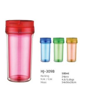 500ml Plastic Double Wall Tumbler(HJ-309B)