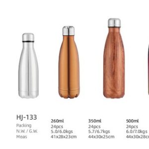 260ml/350ml/500ml/750ml/1000ml/1500ml/1800ml SS Double Wall Vacuum Water Bottle(HJ-133)
